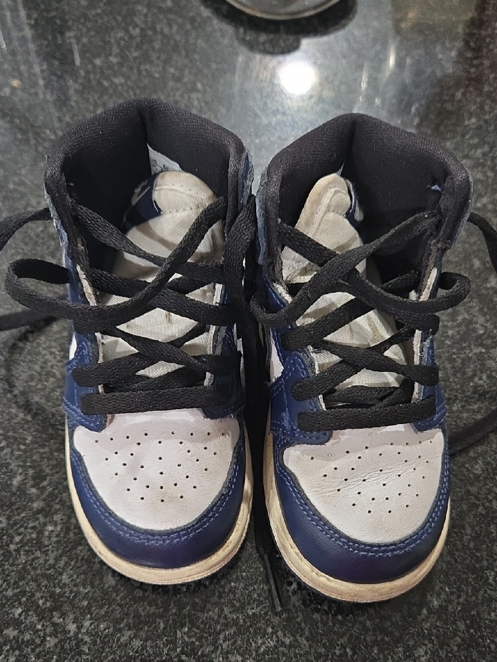 Kids Navy and White High-Top Sneakers - Unbranded